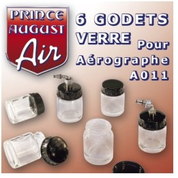 6 godets verre pour aérographe A011 | Jeux et Trolleries | Spécialiste des jeux de société, jeux de cartes et wargames