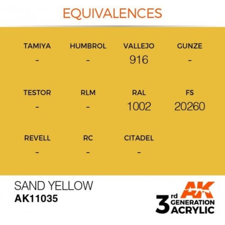 AK11035 - SAND YELLOW – STANDARD