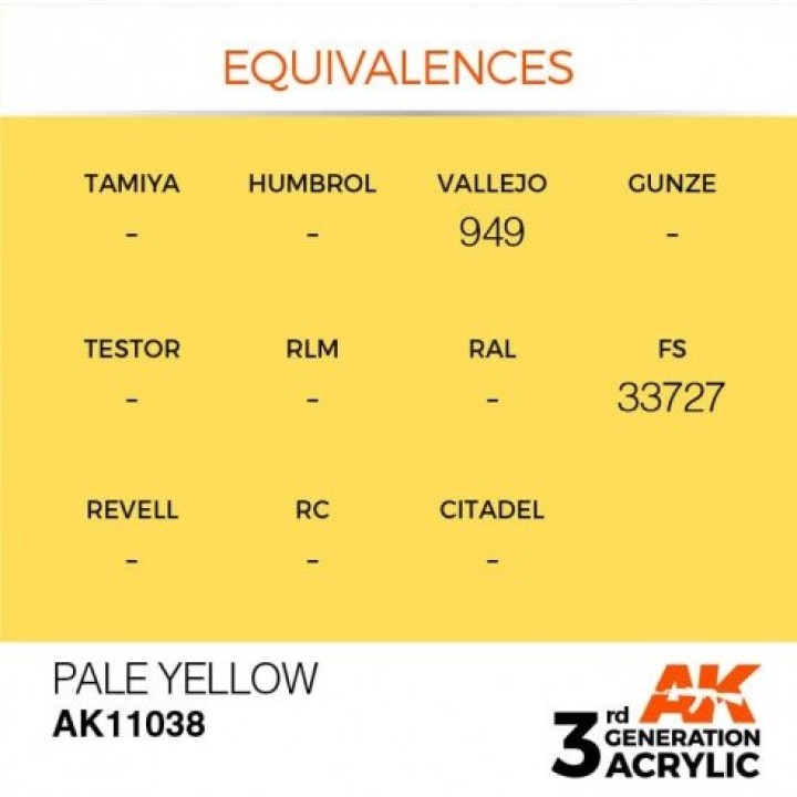 AK11038 - PALE YELLOW – STANDARD