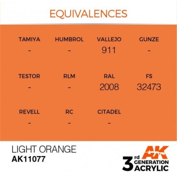 AK11077 - LIGHT ORANGE – STANDARD