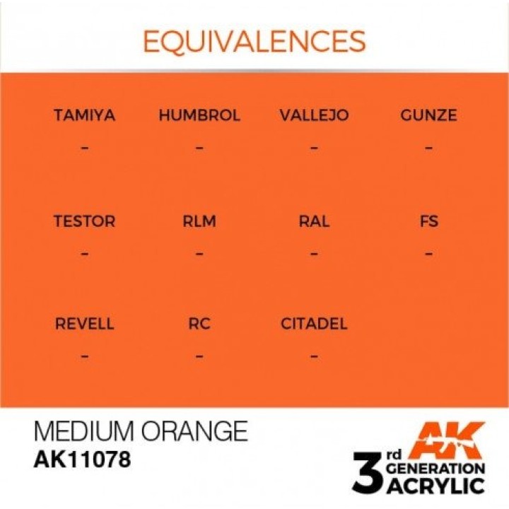 AK11078 - MEDIUM ORANGE – STANDARD
