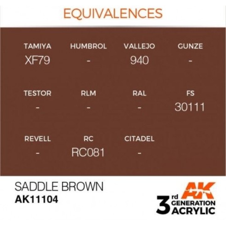 AK11104 - SADDLE BROWN – STANDARD