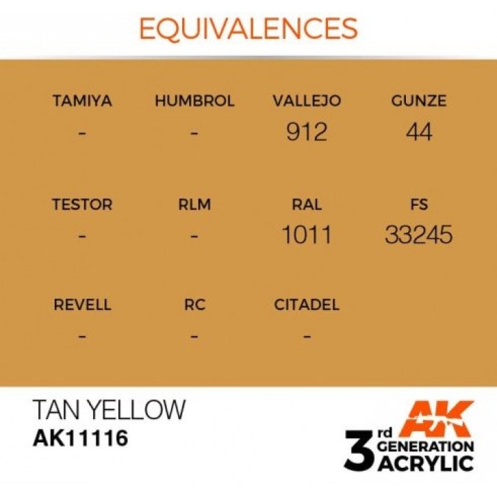 AK11116 - TAN YELLOW – STANDARD
