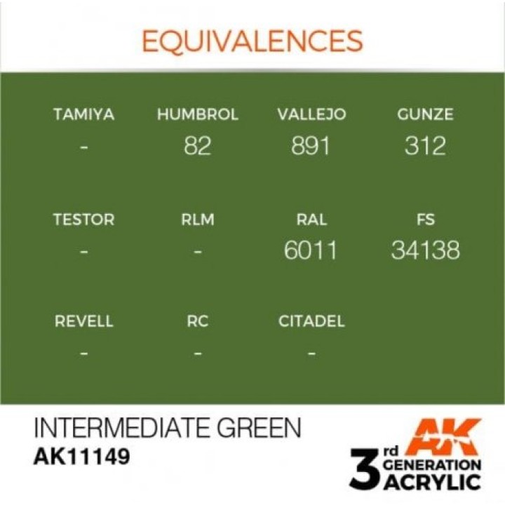 AK11149 - INTERMEDIATE GREEN – STANDARD