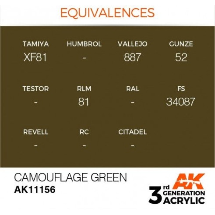 AK11156 - CAMOUFLAGE GREEN – STANDARD