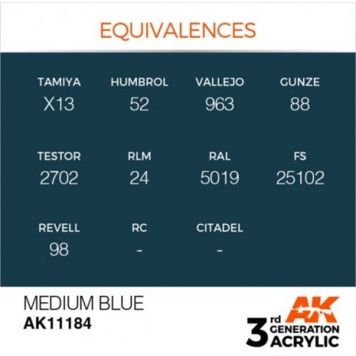 AK11184 - MEDIUM BLUE – STANDARD