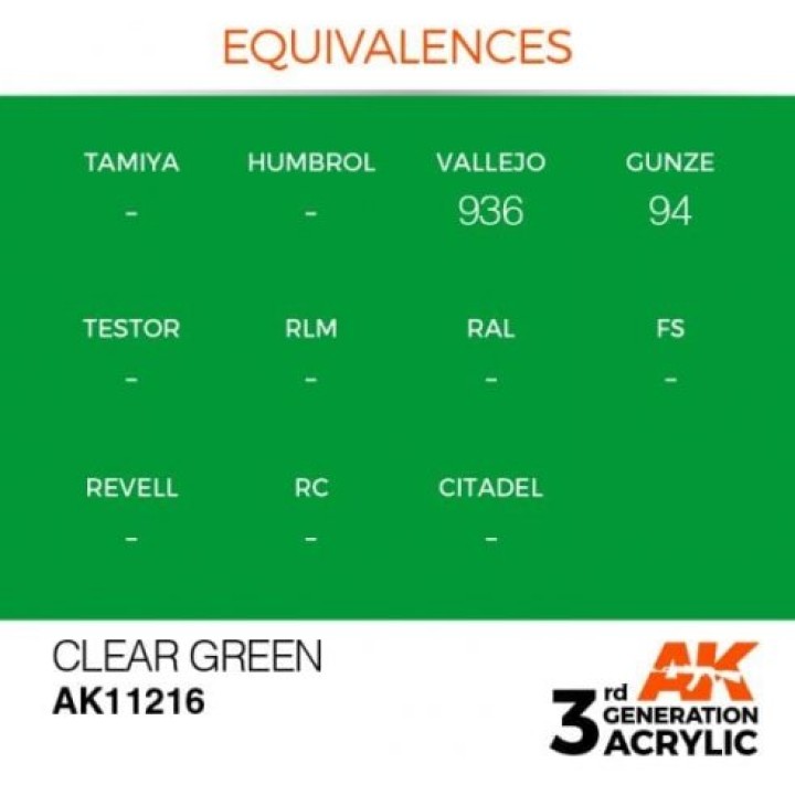 AK11216 - CLEAR GREEN – STANDARD