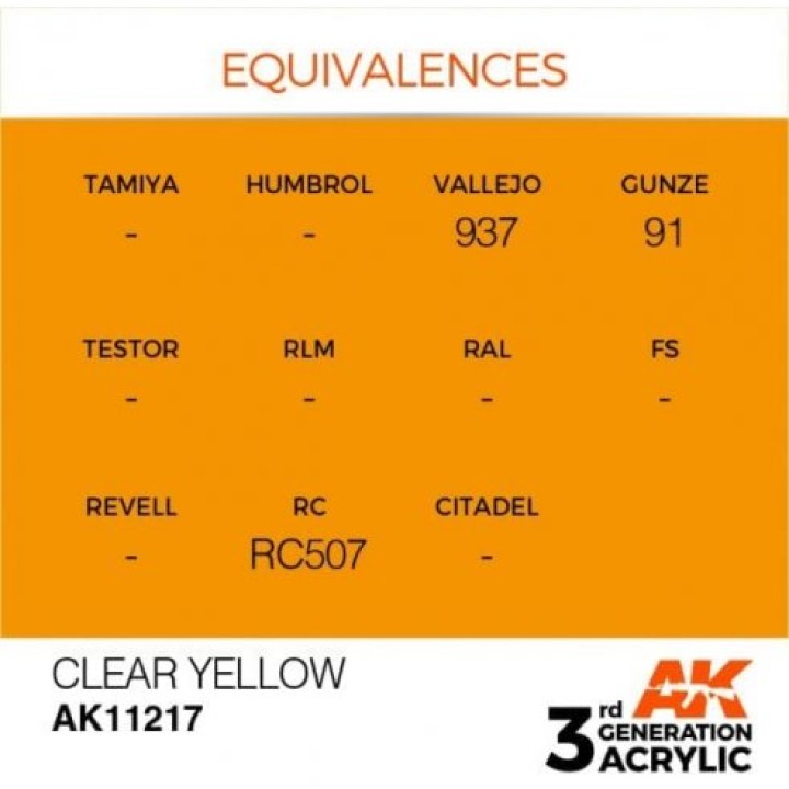AK11217 - CLEAR YELLOW – STANDARD