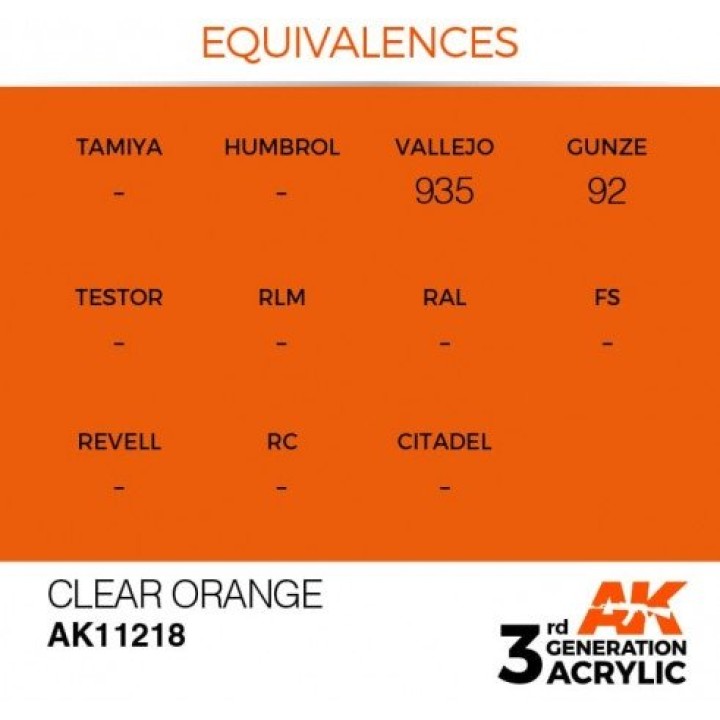 AK11218 - CLEAR ORANGE – STANDARD