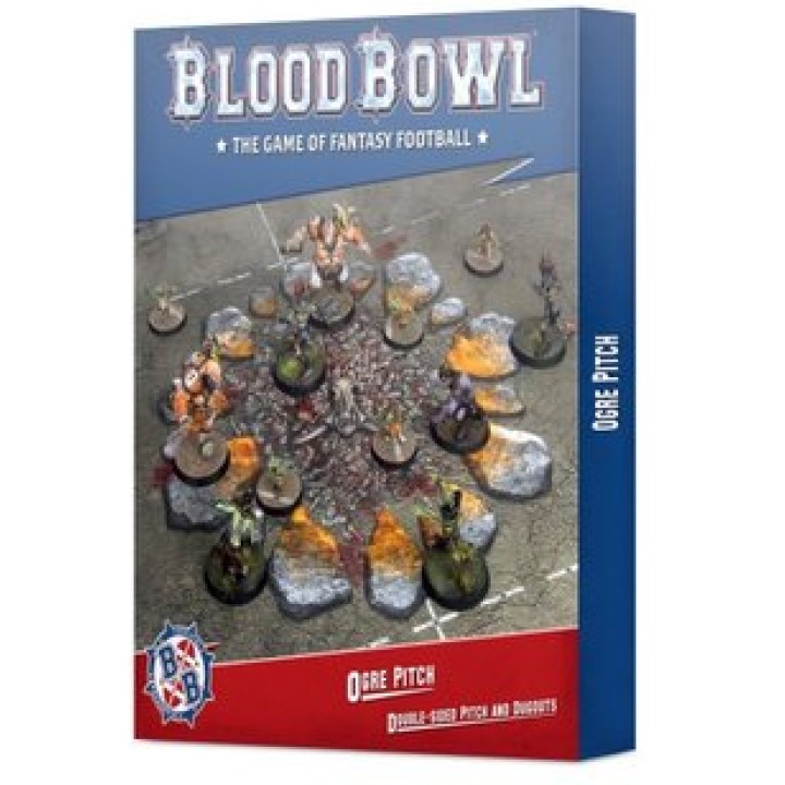 Bloodbowl - Ogre pitch - Double sided pitch and dugout | Jeux et Trolleries | Spécialiste des jeux de société, jeux de cartes et