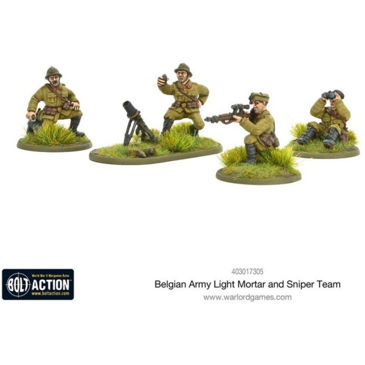 Belgian Army Light Mortar & Sniper Teams | Jeux et Trolleries | Spécialiste des jeux de société, jeux de cartes et wargames