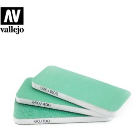 Lot de 3 papiers abrasifs souples, double grain (80x30x6 mm) | Jeux et Trolleries | Spécialiste des jeux de société, jeux de car