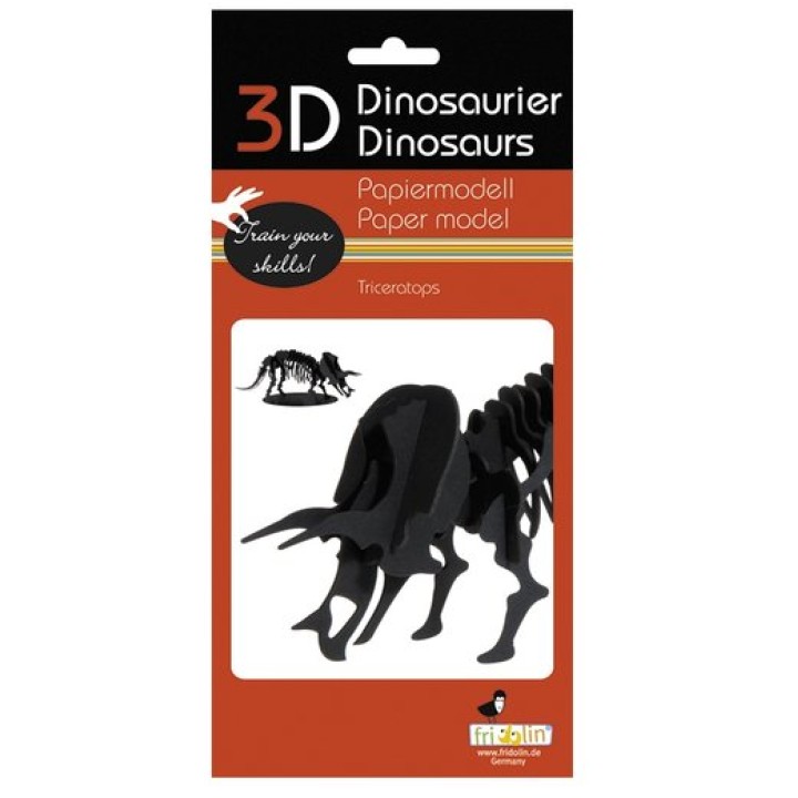 Modèle 3D en papier - Tricératops | Jeux et Trolleries | Spécialiste des jeux de société, jeux de cartes et wargames