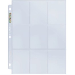 100 Feuilles pour Classeur - 9 Pocket Page : Silver