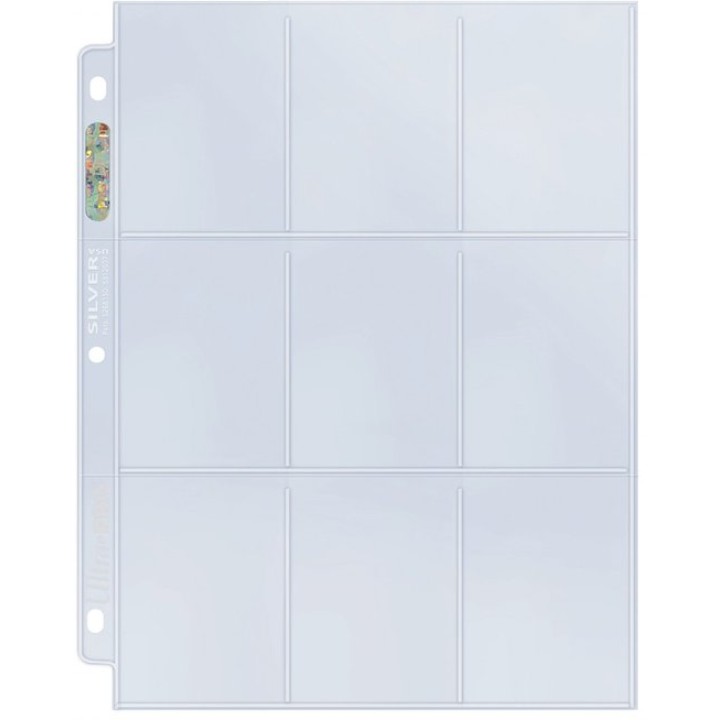 100 Feuilles pour Classeur - 9 Pocket Page : Silver