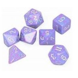 Chessex - Set de 7 dés - granite - silver tetra