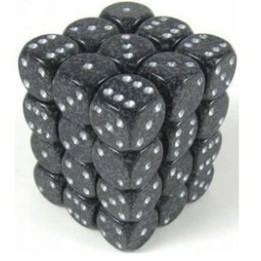 Dés: Set de 36 Dés 6 GRANITE - NINJA NOIR/ARGENT