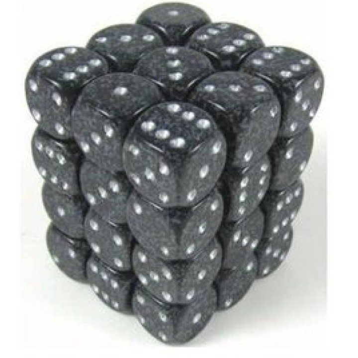 Dés: Set de 36 Dés 6 GRANITE - NINJA NOIR/ARGENT