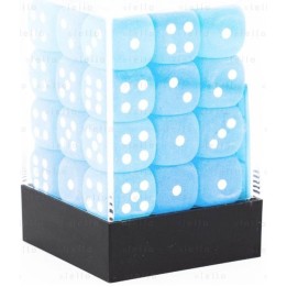 Set de 36 Dés - À 6 Faces Couleur - Frosted - Bleu Sarcelle/ Blanc