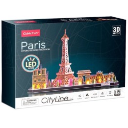 3d LED lighting puzzle: CityLine Paris CubicFun