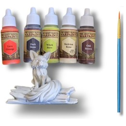 Pack Figurine Résine Renard 4cm - Kit de Peinture Complet pour Figurinistes