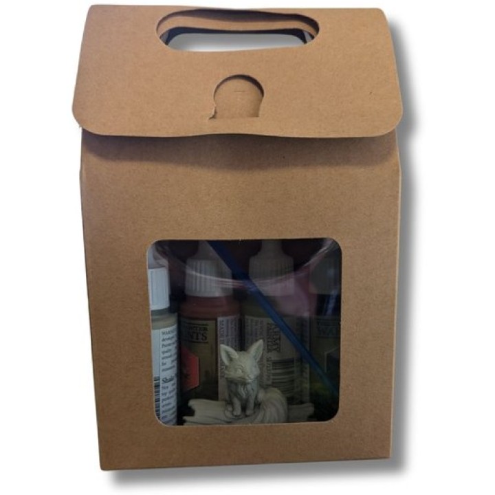 Pack Figurine Résine Renard 4cm - Kit de Peinture Complet pour Figurinistes