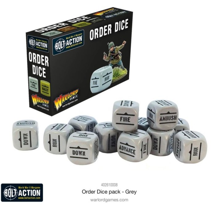 Bolt Action: Orders Dice Pack - Grey | Jeux et Trolleries | Spécialiste des jeux de société, jeux de cartes et wargames