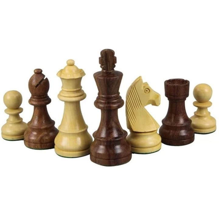 Pièces d'échecs Staunton buis/acacia (taille n°5)