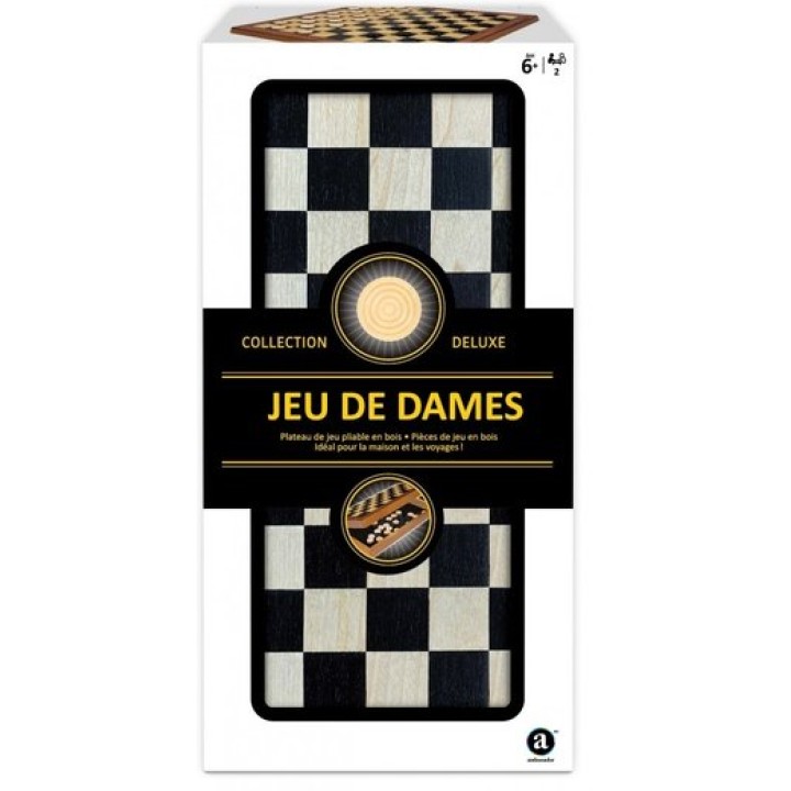 Jeu de Dames en Bois Pliable - Deluxe