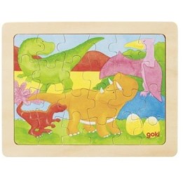 Goki Puzzle en bois aux couleurs variées 24 pièces