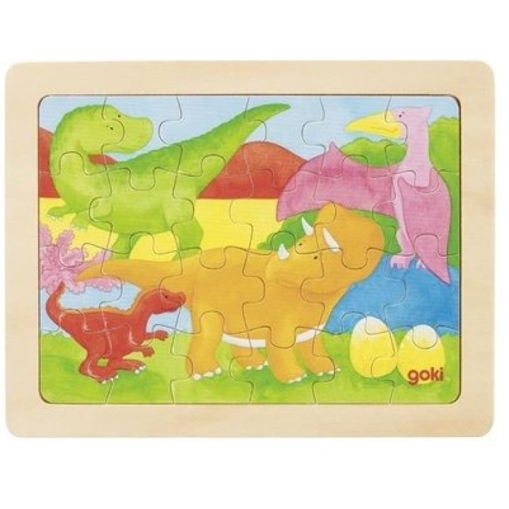 Goki Puzzle en bois aux couleurs variées 24 pièces