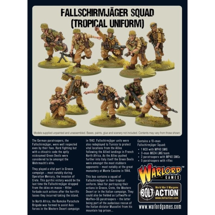 Fallschirmjager squad (tropical Uniform) | Jeux et Trolleries | Spécialiste des jeux de société, jeux de cartes et wargames