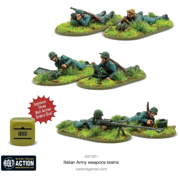 Italian Army Weapons Teams | Jeux et Trolleries | Spécialiste des jeux de société, jeux de cartes et wargames