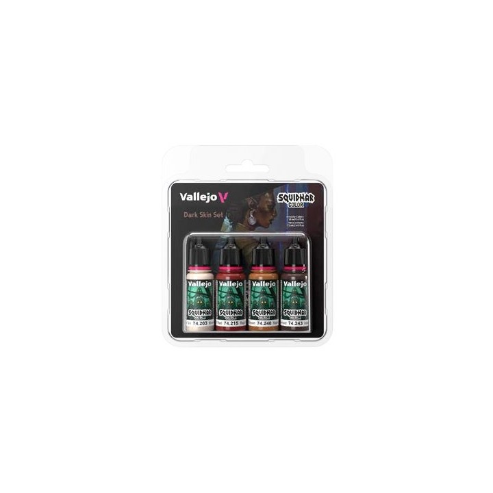 Vallejo Squidmar Color – Dark Skin Set (74.305) – 4 couleurs