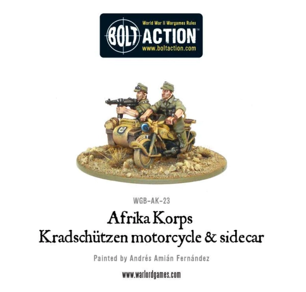 Afrika Korps Kradschutzen motorcycle and sidecar