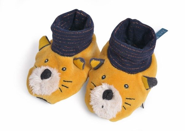 MOULIN ROTY LES MOUSTACHES LULU CHAUSSONS JAUNES (0 À 6 MOIS)