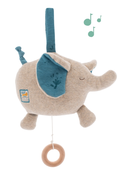 PELUCHE MUSICALE ÉLÉPHANT SOUS MON BAOBAB -MOULIN ROTY