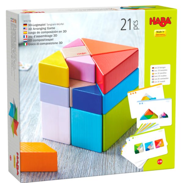 Jeu d'assemblage 3D cube tangram