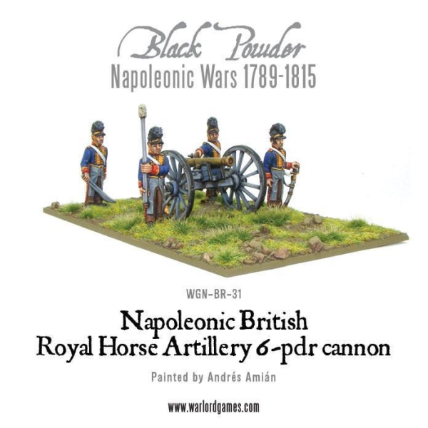 Napoleonic British Royal Horse Artillery 6 pounder cannon