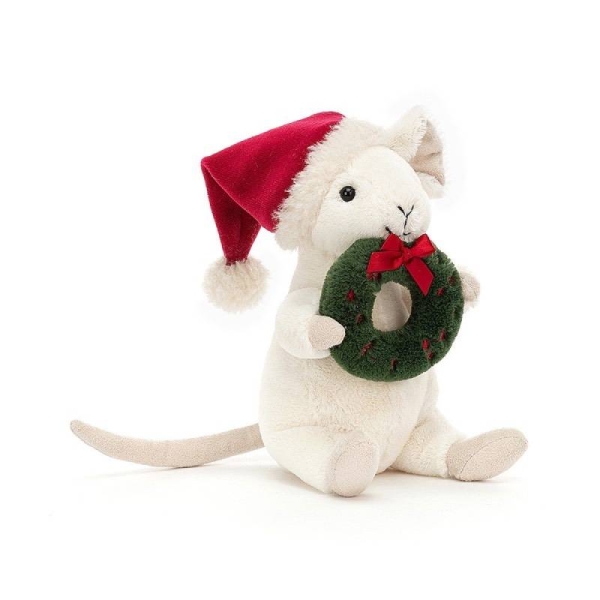 merry mouse with wreath