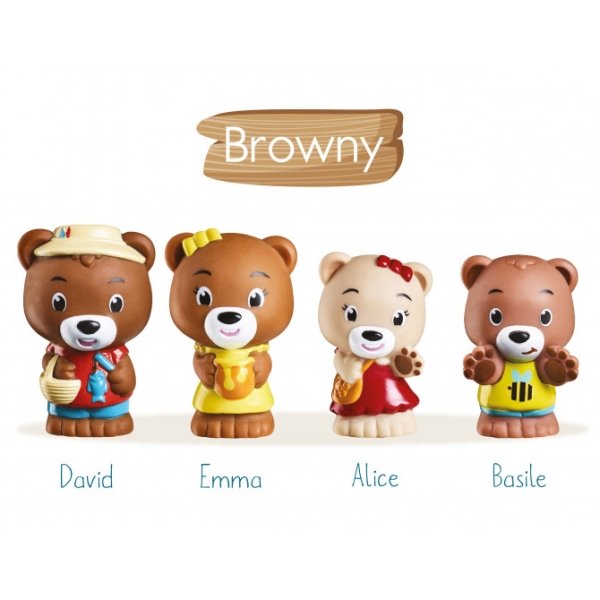 4 personnages famille BROWNY Klorofil