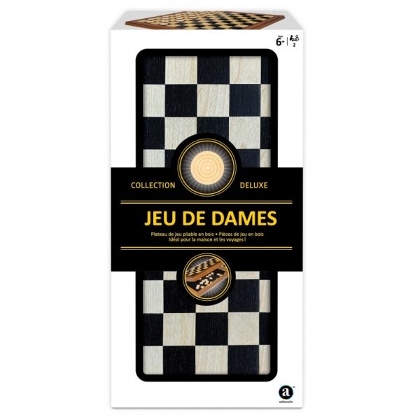 Jeu de Dames en Bois Pliable - Deluxe