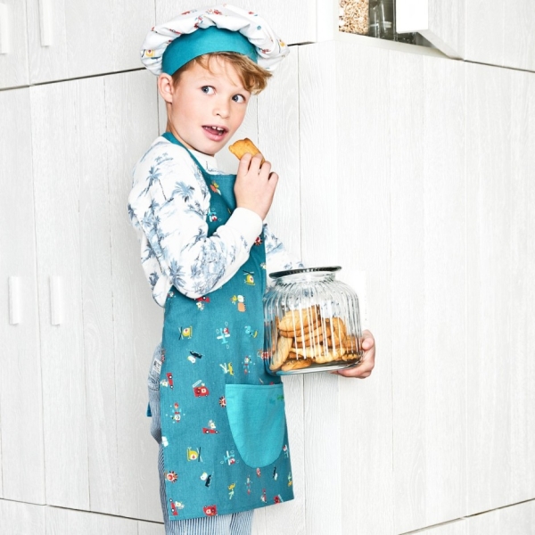 Tablier et toque de cuisine "On the road