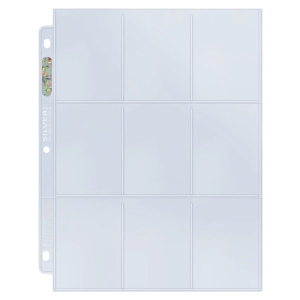 100 Feuilles pour Classeur - 9 Pocket Page : Silver