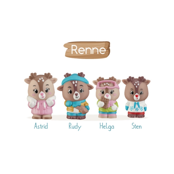 4 personnages famille RENNE Klorofil
