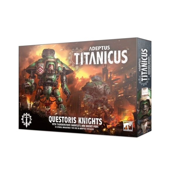 Adeptus Titanicus: Questoris Knights avec gantelets Thunderstrike et nacelles de roquettes