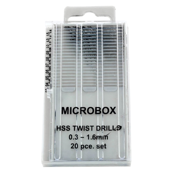 20 Mini Forets acier de 0,30 à 1,60