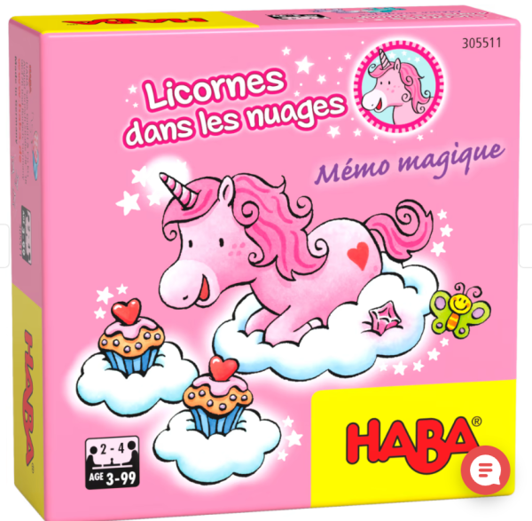 Licornes danes les nuages - mémo magique