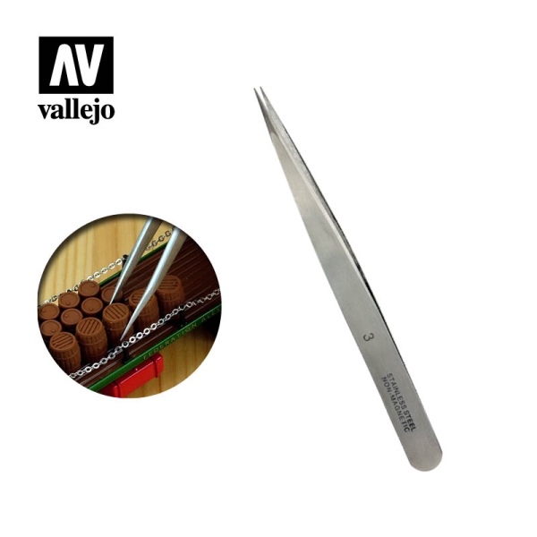Pincettes de précision à pointe droite (120 mm)