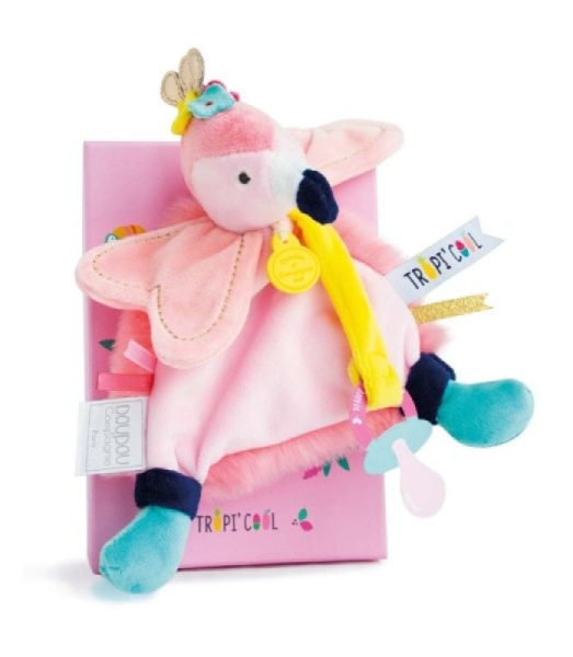 FLAMANT ROSE DOUDOU ATTACHE-SUCETTE